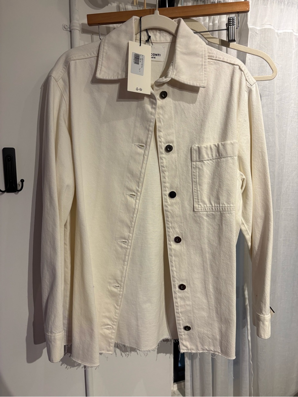 Cream Jean Overshirt Jacket - Contemporary Women's Shirt Jacket
